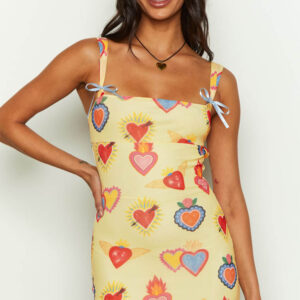 Romeo Yellow Print Mini Dress