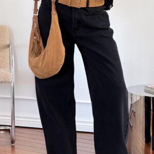 She’s Yours Black Wide Leg Boyfriend Jeans