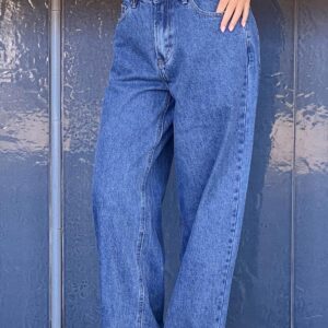 She’s Yours Mid Wash Denim Wide Leg Boyfriend Jeans