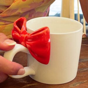 Sugar Sugar White And Red Bow Mug