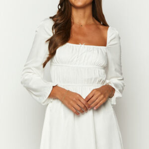 Sunnie White Long Sleeve Mini Dress