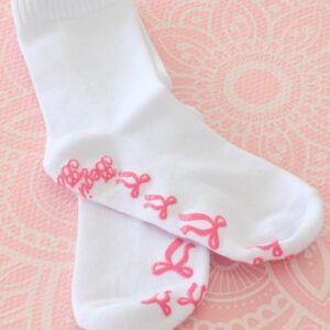 Sunrise Pink Bow Crew Yoga Socks