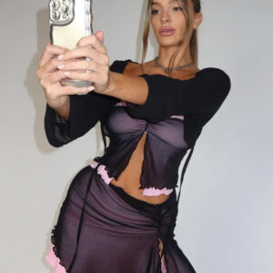 Taytum Black Mesh Tube Top