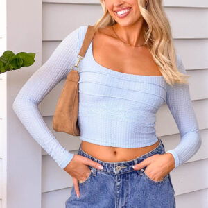 Vida Light Blue Long Sleeve Top