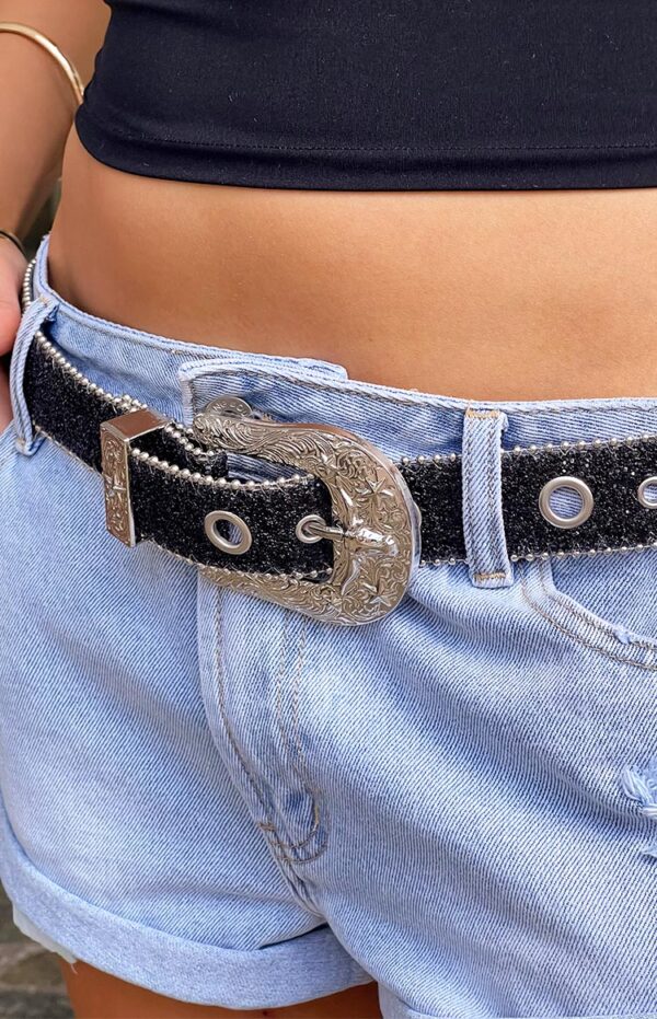 Western Black Sparkle Belt