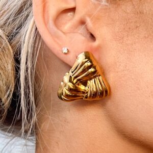 Zodie Gold Triangle Statement Stud Earrings